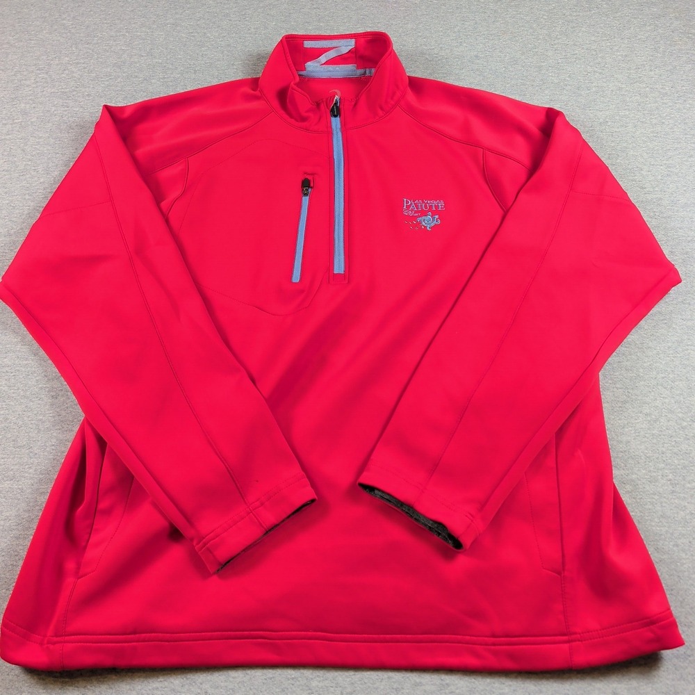 Zero Restriction Tour Series Mens XL Red 1/4 Zip Las Vegas Paiute Golf Pullover